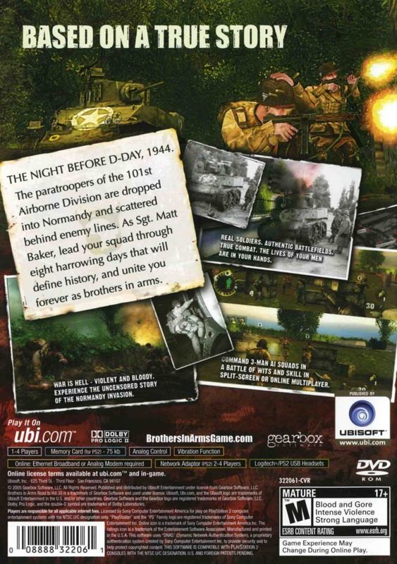 
Brothers in Arms: Road to Hill 30 | PlayStation 2 | back cover | Data by MobyGames.com