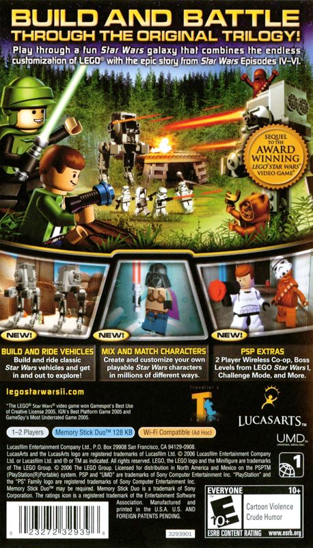 
LEGO Star Wars II: The Original Trilogy | PSP | back cover | Data by MobyGames.com