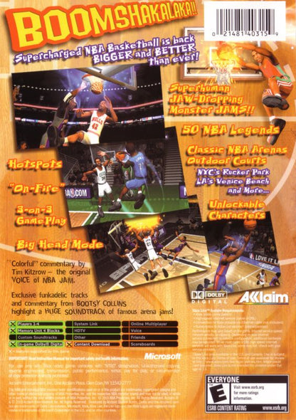 NBA Jam | Xbox | back cover | region=North America | source-country=United States | zypher-v2 | moby-d1db556ec977 | Data by MobyGames.com