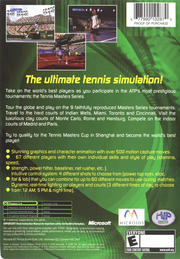 
Tennis Masters Series 2003 | Xbox | back cover | Data by MobyGames.com