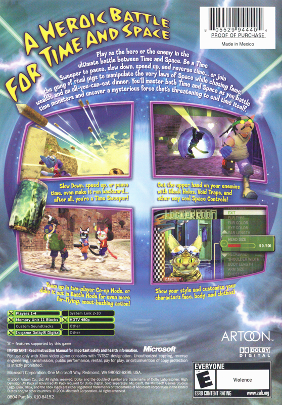 Blinx 2: Masters of Time & Space | Xbox | back cover | Data by MobyGames.com