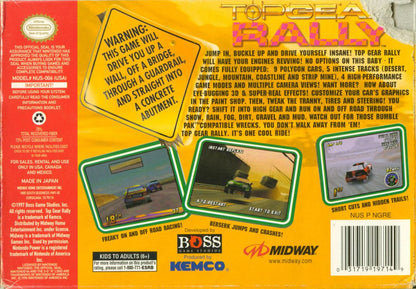
Top Gear Rally | Nintendo 64 | back cover | Data by MobyGames.com
