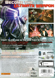 
Transformers: War for Cybertron | Xbox 360 | back cover | Data by MobyGames.com