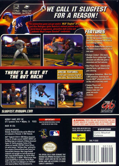 
MLB SlugFest 20-03 | GameCube | back cover | Data by MobyGames.com