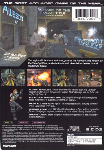 
TimeSplitters 2 | Xbox | back cover | Data by MobyGames.com