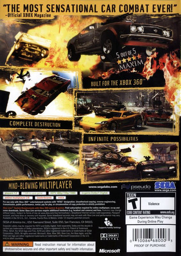 Full Auto | Xbox 360 | back cover | region=North America | source-country=United States | zypher-v2 | moby-d5265d3d5699 | Data by MobyGames.com