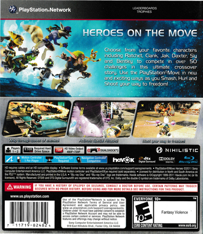 PlayStation Move Heroes | PlayStation 3 | back cover | region=North America | source-country=United States | zypher-v2 | moby-0f5d6427da18 | Data by MobyGames.com