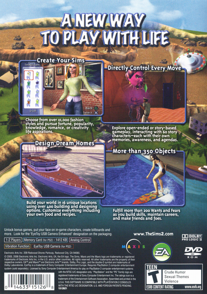 
The Sims 2 | PlayStation 2 | back cover | Data by MobyGames.com