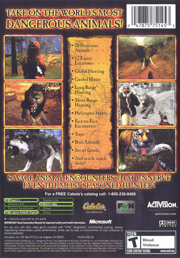 
Cabela's Dangerous Hunts 2 | Xbox | back cover | Data by MobyGames.com