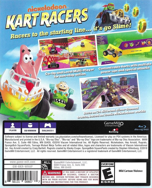 
Nickelodeon Kart Racers | PlayStation 4 | back cover | Data by MobyGames.com
