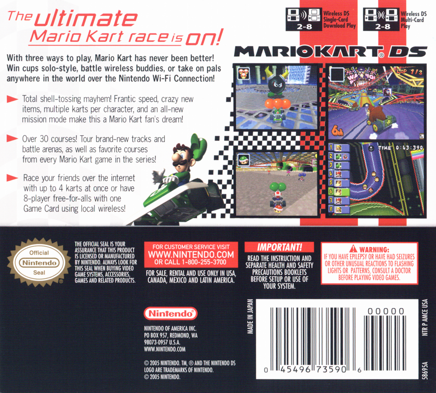 
Mario Kart DS | Nintendo DS | back cover | Data by MobyGames.com