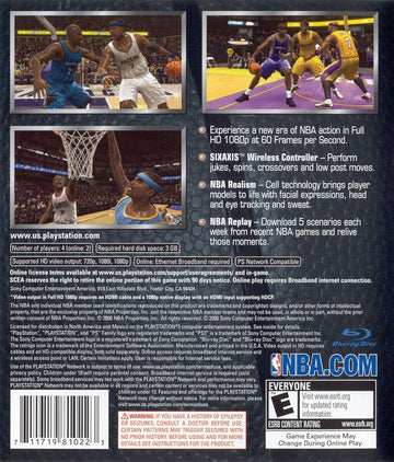 NBA 07 | PlayStation 3 | back cover | region=North America | source-country=Canada,Mexico,United States | zypher-v2 | moby-584c1053dd27 | Data by MobyGames.com