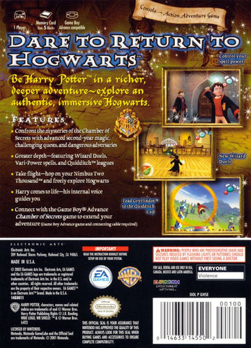 
Harry Potter and the Chamber of Secrets | GameCube | back cover | Data by MobyGames.com
