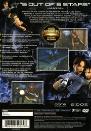 Lara Croft: Tomb Raider - The Angel of Darkness | PlayStation 2 | back cover | region=North America | source-country=Canada,United States | zypher-v2 | moby-56531d317ba2 | Data by MobyGames.com