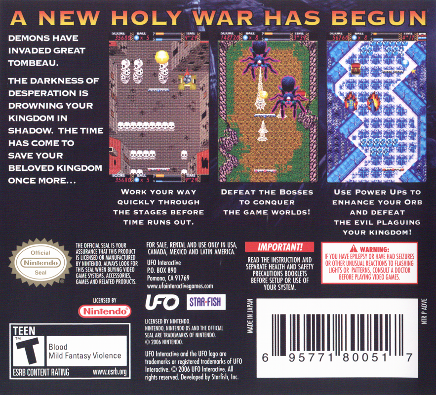 Classic Action: Devilish | Nintendo DS | back cover | region=North America | source-country=United States | zypher-v2 | moby-21cc60ee88b8 | Data by MobyGames.com