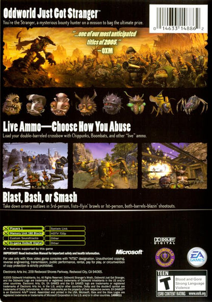 
Oddworld: Stranger's Wrath | Xbox | back cover | Data by MobyGames.com