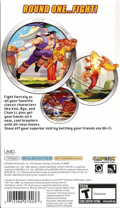 
Street Fighter Alpha 3 Max | PSP | back cover | Data by MobyGames.com