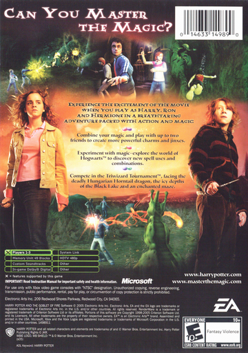 
Harry Potter and the Goblet of Fire | Xbox | back cover | Data by MobyGames.com
