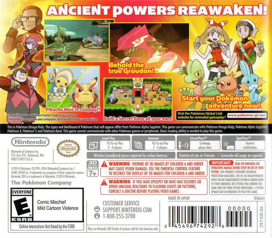 
Pokémon Omega Ruby | Nintendo 3DS | back cover | Data by MobyGames.com