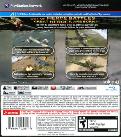 Air Conflicts: Secret Wars | PlayStation 3 | back cover | region=North America | source-country=United States | zypher-v2 | moby-88857b858870 | Data by MobyGames.com