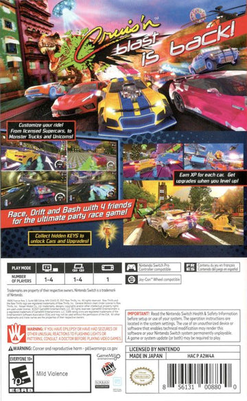 
Cruis'n Blast | Nintendo Switch | back cover | Data by MobyGames.com