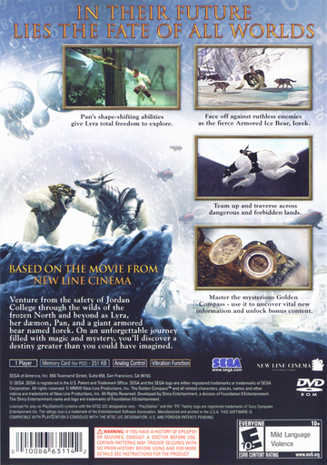 The Golden Compass | PlayStation 2 | back cover | region=North America | source-country=United States | zypher-v2 | moby-a527d27fcd0a | Data by MobyGames.com