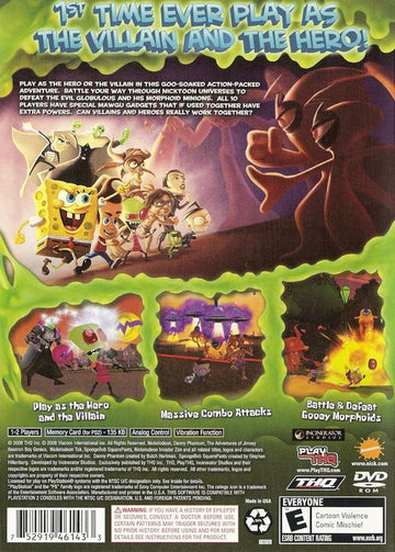 
SpongeBob SquarePants Featuring Nicktoons: Globs of Doom | PlayStation 2 | back cover | Data by MobyGames.com
