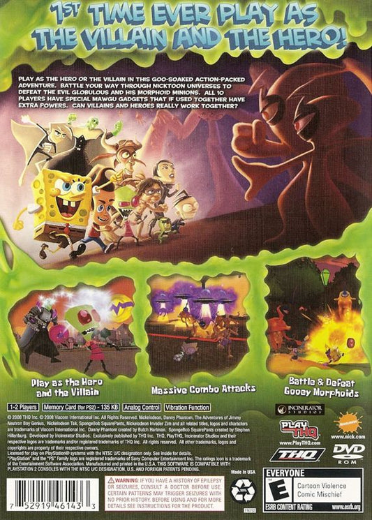 
SpongeBob SquarePants Featuring Nicktoons: Globs of Doom | PlayStation 2 | back cover | Data by MobyGames.com