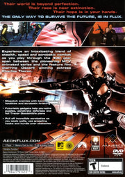
Æon Flux | PlayStation 2 | back cover | Region: North America | source-country=United States | Data by MobyGames.com