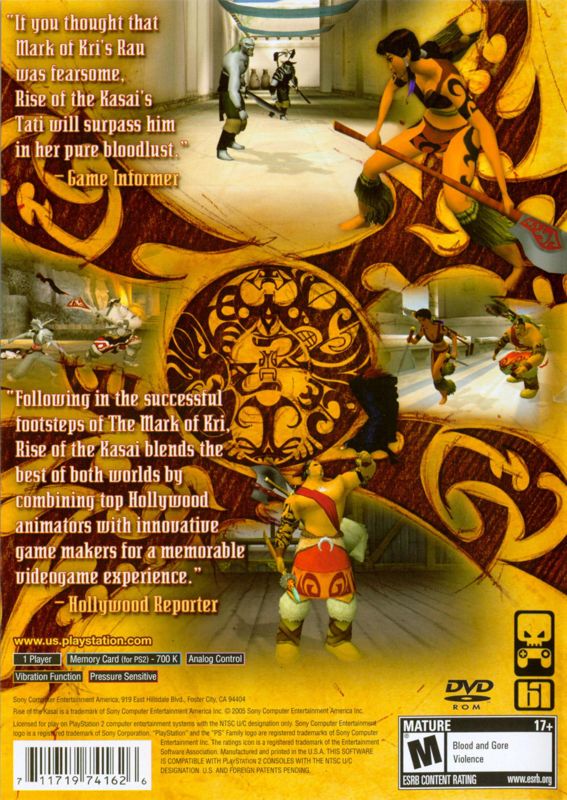 Rise of the Kasai | PlayStation 2 | back cover | Data by MobyGames.com