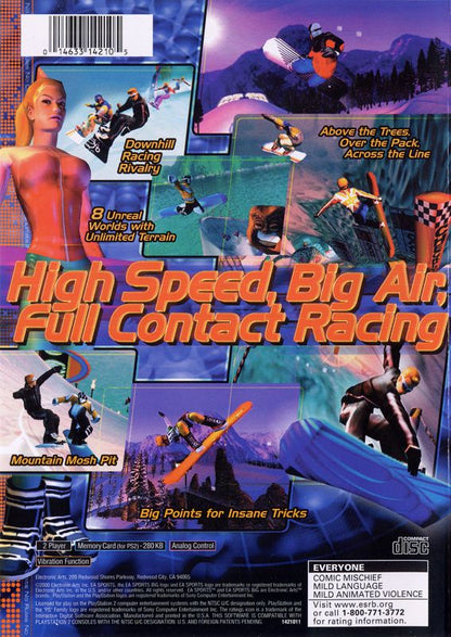 SSX | PlayStation 2 | back cover | region=North America | source-country=Canada,United States | zypher-v2 | moby-c114b0fee1cb | Data by MobyGames.com