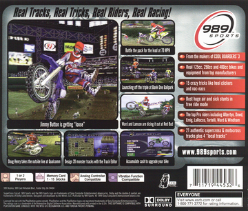 
Supercross Circuit | PlayStation | back cover | Region: North America | source-country=United States | Data by MobyGames.com