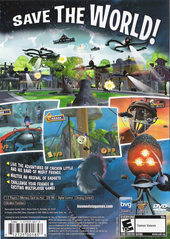 
Disney's Chicken Little | PlayStation 2 | back cover | Data by MobyGames.com