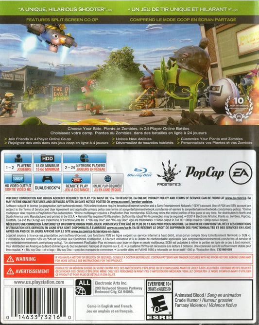 
Plants vs. Zombies: Garden Warfare | PlayStation 4 | back cover | Data by MobyGames.com