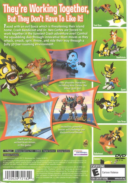 Crash Twinsanity | PlayStation 2 | back cover | region=North America | source-country=United States | zypher-v2 | moby-256985006011 | Data by MobyGames.com