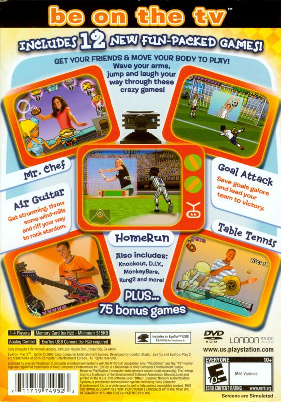 
EyeToy: Play 2 | PlayStation 2 | back cover | Data by MobyGames.com