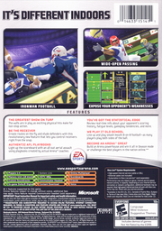 Arena Football | Xbox | back cover | region=North America | source-country=United States | zypher-v2 | moby-d8e1b9a131e5 | Data by MobyGames.com