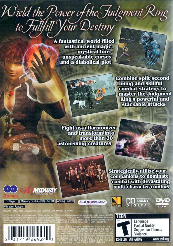 
Shadow Hearts: Covenant | PlayStation 2 | back cover | Region: North America | source-country=United States | Data by MobyGames.com