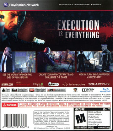 
Hitman: Absolution | PlayStation 3 | back cover | Data by MobyGames.com