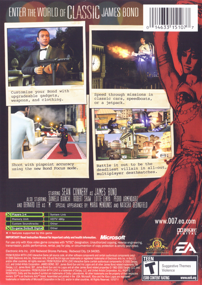 007: From Russia with Love | Xbox | back cover | region=North America | source-country=United States | zypher-v2 | moby-989a47870c0b | Data by MobyGames.com