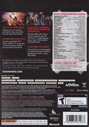 Guitar Hero: Warriors of Rock | Xbox 360 | back cover | region=North America | source-country=United States | zypher-v2 | moby-77ffa33a835d | Data by MobyGames.com