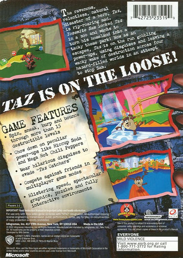 
Taz: Wanted | Xbox | back cover | Data by MobyGames.com