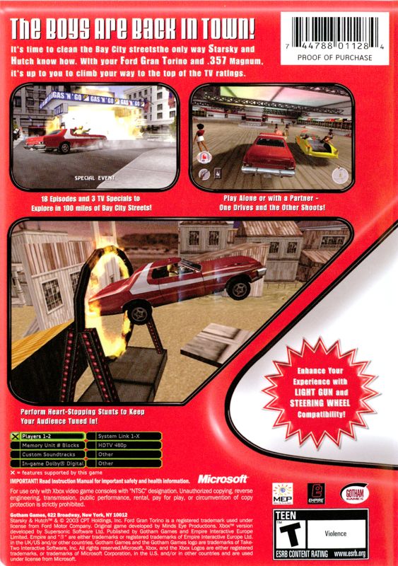 
Starsky & Hutch | Xbox | back cover | Data by MobyGames.com
