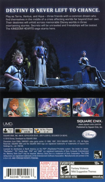 
Kingdom Hearts: Birth by Sleep | PSP | back cover | Data by MobyGames.com