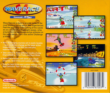 
Wave Race 64: Kawasaki Jet Ski | Nintendo 64 | back cover | Data by MobyGames.com