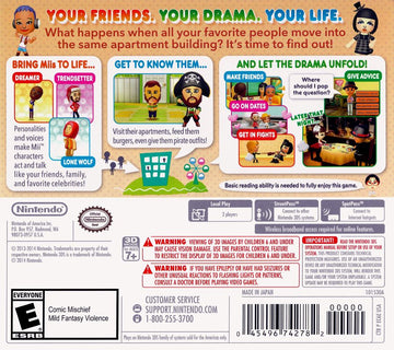 
Tomodachi Life | Nintendo 3DS | back cover | Data by MobyGames.com