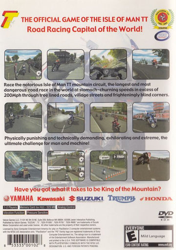 Suzuki TT Superbikes: Real Road Racing | PlayStation 2 | back cover | region=North America | source-country=Canada,United States | zypher-v2 | moby-05f97bd95527 | Data by MobyGames.com
