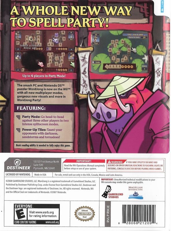 WordJong Party | Wii | back cover | region=North America | source-country=Canada,United States | zypher-v2 | moby-485aa7fa6ab4 | Data by MobyGames.com