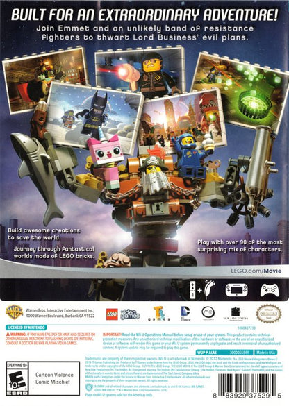The LEGO Movie Videogame | Wii U | back cover | region=North America | source-country=United States | zypher-v2 | moby-b903f10107b2 | Data by MobyGames.com