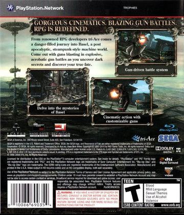 
Resonance of Fate | PlayStation 3 | back cover | Data by MobyGames.com